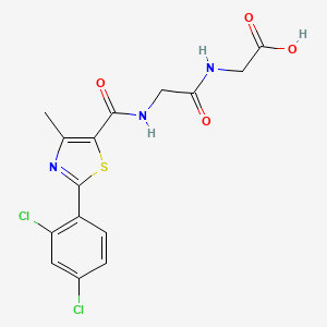 molecular formula C15H13Cl2N3O4S B14934824 N-{[2-(2,4-dichlorophenyl)-4-methyl-1,3-thiazol-5-yl]carbonyl}glycylglycine 