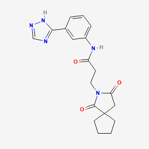 molecular formula C19H21N5O3 B14934825 3-(1,3-dioxo-2-azaspiro[4.4]non-2-yl)-N-[3-(1H-1,2,4-triazol-3-yl)phenyl]propanamide 