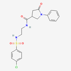 molecular formula C19H20ClN3O4S B14934858 N-(2-{[(4-chlorophenyl)sulfonyl]amino}ethyl)-5-oxo-1-phenylpyrrolidine-3-carboxamide 