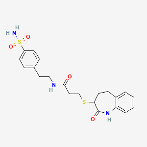 3-[(2-hydroxy-4,5-dihydro-3H-1-benzazepin-3-yl)sulfanyl]-N-[2-(4-sulfamoylphenyl)ethyl]propanamide