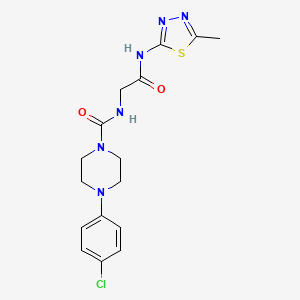 4-(4-chlorophenyl)-N-(2-{[(2Z)-5-methyl-1,3,4-thiadiazol-2(3H)-ylidene]amino}-2-oxoethyl)piperazine-1-carboxamide