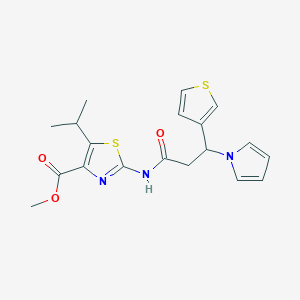 methyl 5-isopropyl-2-{[3-(1H-pyrrol-1-yl)-3-(3-thienyl)propanoyl]amino}-1,3-thiazole-4-carboxylate