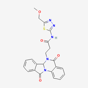 3-(5,11-dioxo-6a,11-dihydroisoindolo[2,1-a]quinazolin-6(5H)-yl)-N-[5-(methoxymethyl)-1,3,4-thiadiazol-2-yl]propanamide