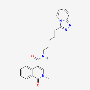 2-methyl-1-oxo-N-[5-([1,2,4]triazolo[4,3-a]pyridin-3-yl)pentyl]-1,2-dihydroisoquinoline-4-carboxamide