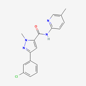 molecular formula C17H15ClN4O B14934906 3-(3-chlorophenyl)-1-methyl-N-(5-methylpyridin-2-yl)-1H-pyrazole-5-carboxamide 