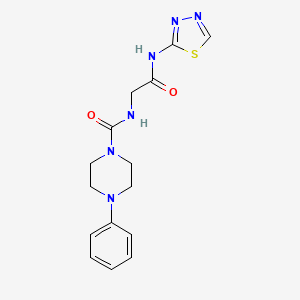 N-{2-oxo-2-[(2Z)-1,3,4-thiadiazol-2(3H)-ylideneamino]ethyl}-4-phenylpiperazine-1-carboxamide