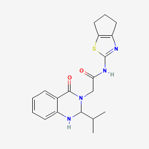 2-[4-oxo-2-(propan-2-yl)-1,4-dihydroquinazolin-3(2H)-yl]-N-[(2Z)-3,4,5,6-tetrahydro-2H-cyclopenta[d][1,3]thiazol-2-ylidene]acetamide