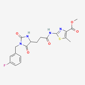 Methyl 2-({3-[1-(3-fluorobenzyl)-2,5-dioxoimidazolidin-4-yl]propanoyl}amino)-5-methyl-1,3-thiazole-4-carboxylate