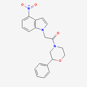 molecular formula C20H19N3O4 B14934975 2-(4-nitro-1H-indol-1-yl)-1-(2-phenylmorpholin-4-yl)ethanone 