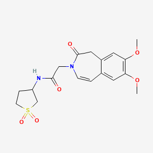 2-(7,8-dimethoxy-2-oxo-1,2-dihydro-3H-3-benzazepin-3-yl)-N-(1,1-dioxidotetrahydrothiophen-3-yl)acetamide