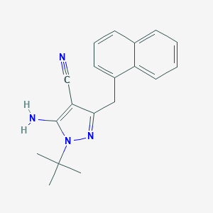 molecular formula C19H20N4 B014935 5-氨基-1-叔丁基-3-(1'-萘甲基)-4-氰基吡唑 CAS No. 221243-77-2