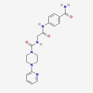 N-(2-((4-carbamoylphenyl)amino)-2-oxoethyl)-4-(pyridin-2-yl)piperazine-1-carboxamide