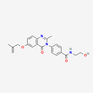 molecular formula C22H23N3O4 B14935064 N-(2-hydroxyethyl)-4-{2-methyl-6-[(2-methylprop-2-en-1-yl)oxy]-4-oxoquinazolin-3(4H)-yl}benzamide 