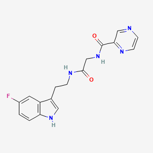 molecular formula C17H16FN5O2 B14935071 N-(2-{[2-(5-fluoro-1H-indol-3-yl)ethyl]amino}-2-oxoethyl)-2-pyrazinecarboxamide 