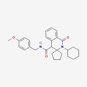 2'-cyclohexyl-N-(4-methoxybenzyl)-1'-oxo-1',4'-dihydro-2'H-spiro[cyclopentane-1,3'-isoquinoline]-4'-carboxamide