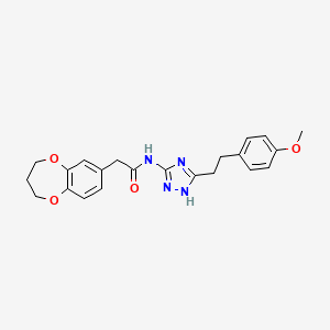 molecular formula C22H24N4O4 B14935075 2-(3,4-dihydro-2H-1,5-benzodioxepin-7-yl)-N-{3-[2-(4-methoxyphenyl)ethyl]-1H-1,2,4-triazol-5-yl}acetamide 