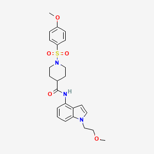 molecular formula C24H29N3O5S B14935079 N-[1-(2-methoxyethyl)-1H-indol-4-yl]-1-[(4-methoxyphenyl)sulfonyl]piperidine-4-carboxamide 