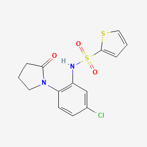 molecular formula C14H13ClN2O3S2 B14935092 N-[5-chloro-2-(2-oxopyrrolidin-1-yl)phenyl]thiophene-2-sulfonamide 