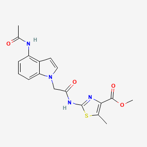 molecular formula C18H18N4O4S B14935094 methyl 2-({[4-(acetylamino)-1H-indol-1-yl]acetyl}amino)-5-methyl-1,3-thiazole-4-carboxylate 