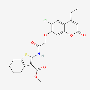 methyl 2-{2-[(6-chloro-4-ethyl-2-oxo-2H-chromen-7-yl)oxy]acetamido}-4,5,6,7-tetrahydro-1-benzothiophene-3-carboxylate