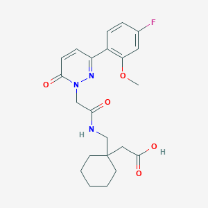 molecular formula C22H26FN3O5 B14935135 {1-[({[3-(4-fluoro-2-methoxyphenyl)-6-oxopyridazin-1(6H)-yl]acetyl}amino)methyl]cyclohexyl}acetic acid 