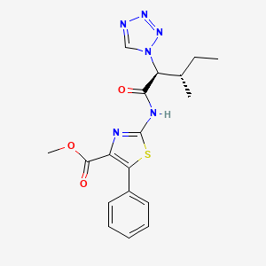 molecular formula C18H20N6O3S B14935141 methyl (2Z)-2-{[(2S)-3-methyl-2-(1H-tetrazol-1-yl)pentanoyl]imino}-5-phenyl-2,3-dihydro-1,3-thiazole-4-carboxylate 