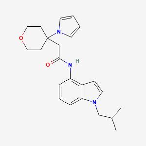 N-[1-(2-methylpropyl)-1H-indol-4-yl]-2-[4-(1H-pyrrol-1-yl)tetrahydro-2H-pyran-4-yl]acetamide