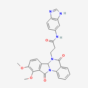 N-(1H-benzimidazol-5-yl)-3-(9,10-dimethoxy-5,11-dioxo-6a,11-dihydroisoindolo[2,1-a]quinazolin-6(5H)-yl)propanamide