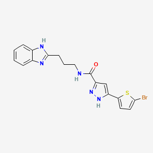 molecular formula C18H16BrN5OS B14935180 N-[3-(1H-benzimidazol-2-yl)propyl]-5-(5-bromothiophen-2-yl)-1H-pyrazole-3-carboxamide 