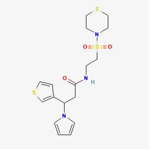 3-(1H-pyrrol-1-yl)-3-(3-thienyl)-N-[2-(4-thiomorpholinylsulfonyl)ethyl]propanamide