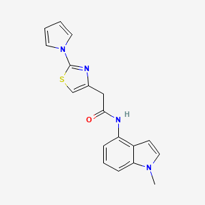 N-(1-methyl-1H-indol-4-yl)-2-[2-(1H-pyrrol-1-yl)-1,3-thiazol-4-yl]acetamide