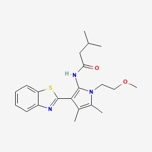 N-[3-(1,3-benzothiazol-2-yl)-1-(2-methoxyethyl)-4,5-dimethyl-1H-pyrrol-2-yl]-3-methylbutanamide