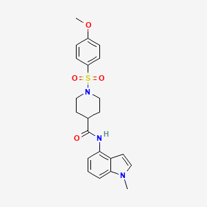 molecular formula C22H25N3O4S B14935226 1-[(4-methoxyphenyl)sulfonyl]-N-(1-methyl-1H-indol-4-yl)piperidine-4-carboxamide 