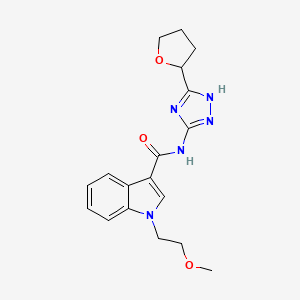 molecular formula C18H21N5O3 B14935263 1-(2-methoxyethyl)-N-[3-(tetrahydrofuran-2-yl)-1H-1,2,4-triazol-5-yl]-1H-indole-3-carboxamide 