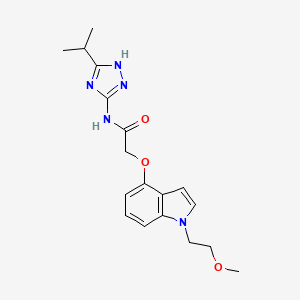 molecular formula C18H23N5O3 B14935275 2-{[1-(2-methoxyethyl)-1H-indol-4-yl]oxy}-N-[3-(propan-2-yl)-1H-1,2,4-triazol-5-yl]acetamide 