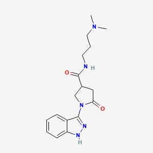 molecular formula C17H23N5O2 B14935305 N-[3-(dimethylamino)propyl]-1-(1H-indazol-3-yl)-5-oxo-3-pyrrolidinecarboxamide 