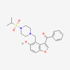 (5-Hydroxy-4-{[4-(propan-2-ylsulfonyl)piperazin-1-yl]methyl}-1-benzofuran-3-yl)(phenyl)methanone