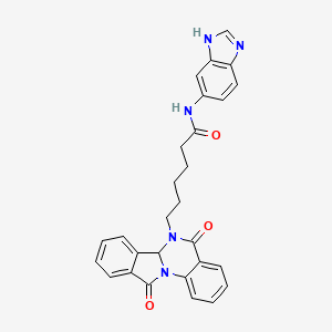 molecular formula C28H25N5O3 B14935338 N-(1H-benzimidazol-5-yl)-6-(5,11-dioxo-6a,11-dihydroisoindolo[2,1-a]quinazolin-6(5H)-yl)hexanamide 