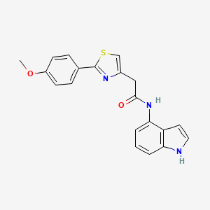 molecular formula C20H17N3O2S B14935342 N-(1H-indol-4-yl)-2-[2-(4-methoxyphenyl)-1,3-thiazol-4-yl]acetamide 