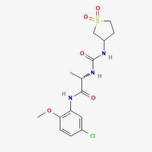 molecular formula C15H20ClN3O5S B14935368 N-(5-chloro-2-methoxyphenyl)-N~2~-[(1,1-dioxidotetrahydrothiophen-3-yl)carbamoyl]-L-alaninamide 