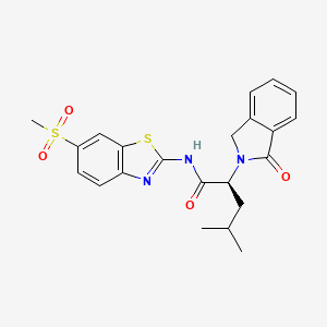 (2S)-4-methyl-N-[(2E)-6-(methylsulfonyl)-1,3-benzothiazol-2(3H)-ylidene]-2-(1-oxo-1,3-dihydro-2H-isoindol-2-yl)pentanamide