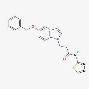 molecular formula C20H18N4O2S B14935413 3-(5-(benzyloxy)-1H-indol-1-yl)-N-(1,3,4-thiadiazol-2-yl)propanamide 