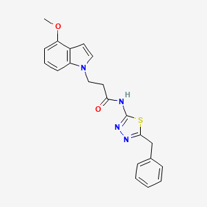 molecular formula C21H20N4O2S B14935428 N-(5-benzyl-1,3,4-thiadiazol-2-yl)-3-(4-methoxy-1H-indol-1-yl)propanamide 