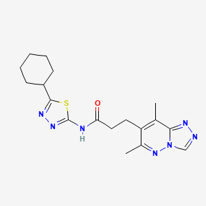 N-(5-cyclohexyl-1,3,4-thiadiazol-2-yl)-3-(6,8-dimethyl[1,2,4]triazolo[4,3-b]pyridazin-7-yl)propanamide