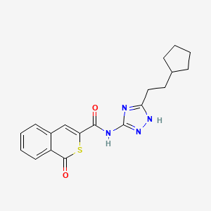 N-[5-(2-cyclopentylethyl)-1H-1,2,4-triazol-3-yl]-1-oxo-1H-isothiochromene-3-carboxamide