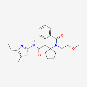 N-(4-ethyl-5-methylthiazol-2-yl)-2'-(2-methoxyethyl)-1'-oxo-2',4'-dihydro-1'H-spiro[cyclopentane-1,3'-isoquinoline]-4'-carboxamide