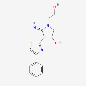 molecular formula C15H15N3O2S B14935483 1-(2-hydroxyethyl)-5-imino-4-(4-phenyl-1,3-thiazol-2-yl)-2,5-dihydro-1H-pyrrol-3-ol 