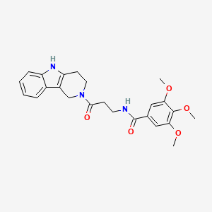 3,4,5-trimethoxy-N-[3-oxo-3-(1,3,4,5-tetrahydro-2H-pyrido[4,3-b]indol-2-yl)propyl]benzamide