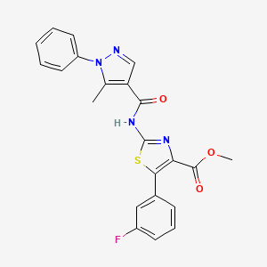 methyl 5-(3-fluorophenyl)-2-{[(5-methyl-1-phenyl-1H-pyrazol-4-yl)carbonyl]amino}-1,3-thiazole-4-carboxylate