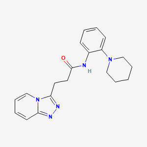 molecular formula C20H23N5O B14935559 N-[2-(piperidin-1-yl)phenyl]-3-([1,2,4]triazolo[4,3-a]pyridin-3-yl)propanamide 